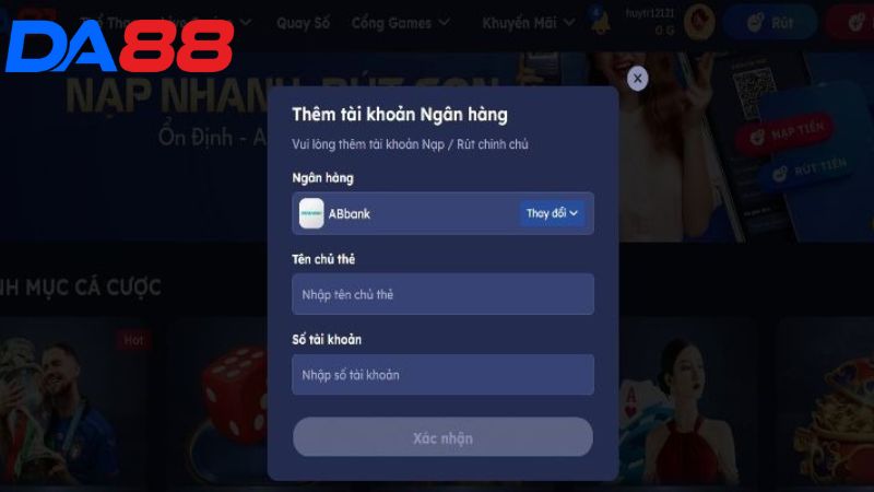 Các bước rút tiền Da88 thành công
